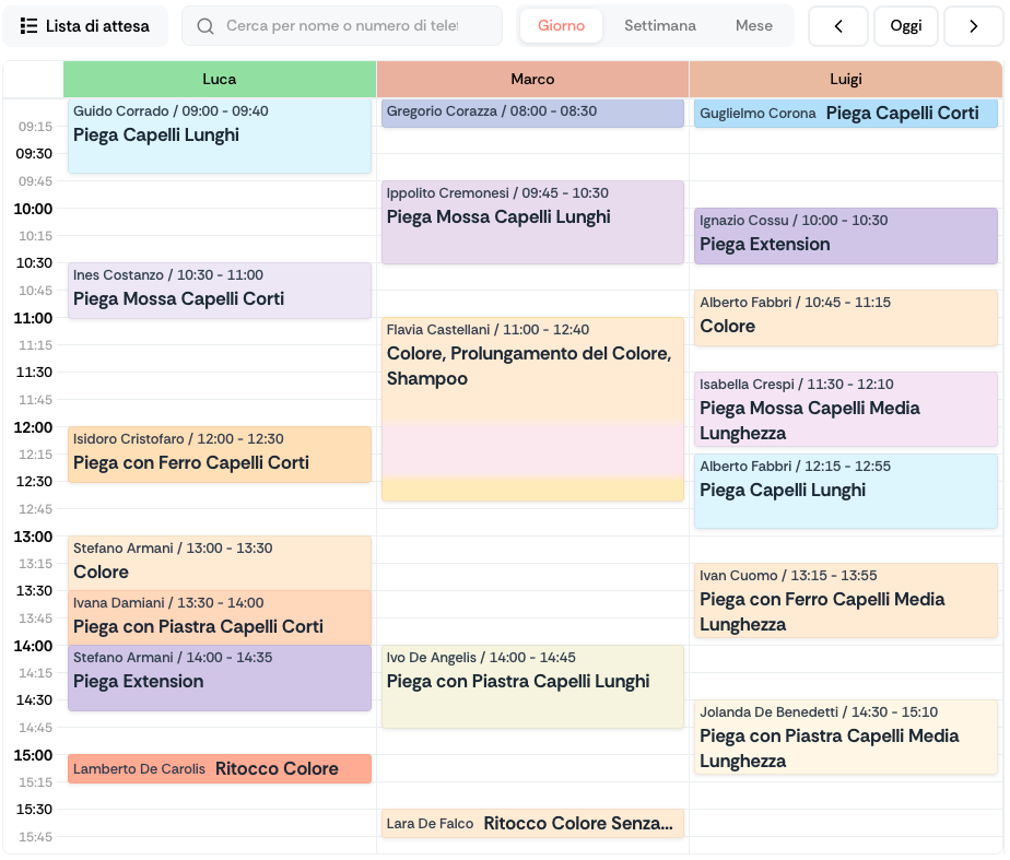 LucaBooking chat interface