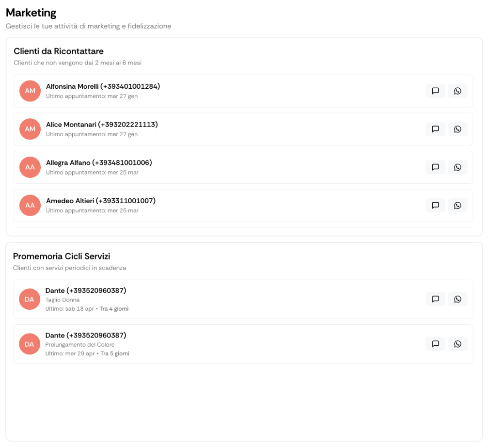 LucaBooking chat interface