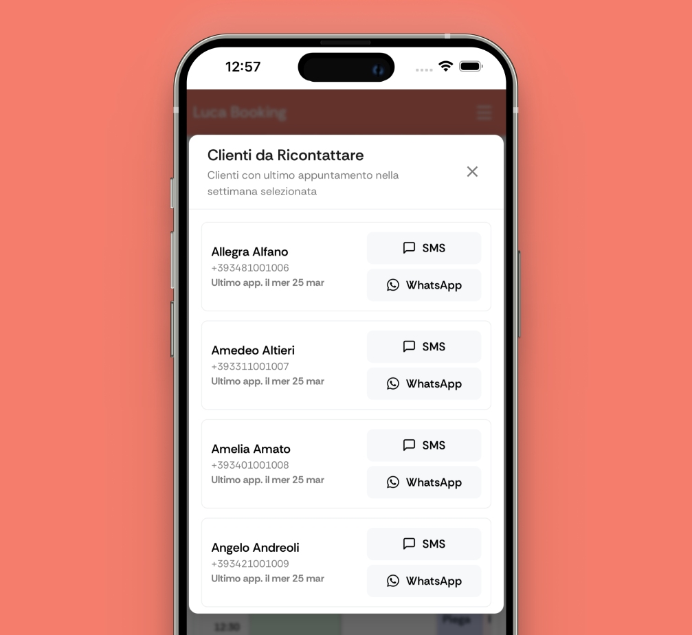 LucaBooking chat interface