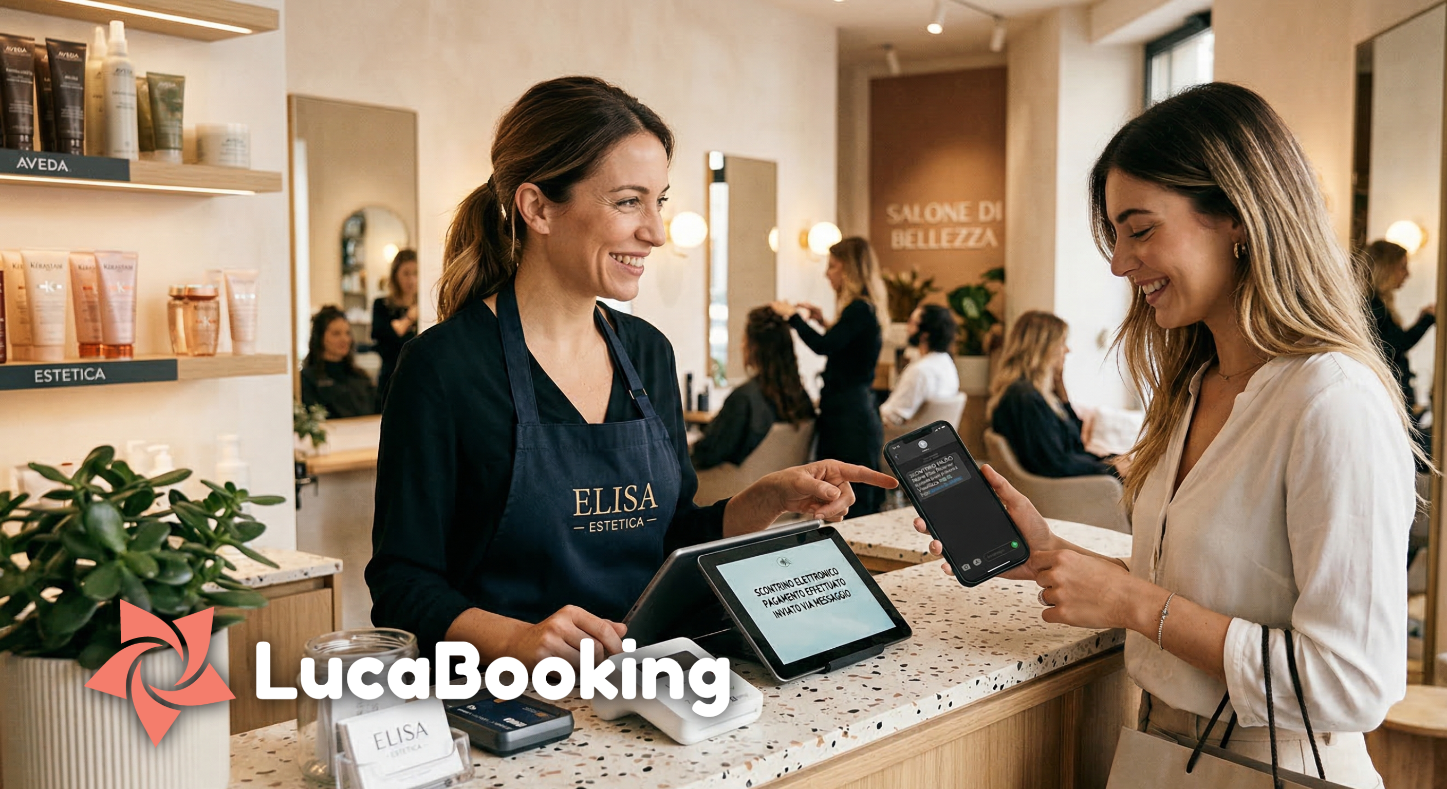 LucaBooking checkout scontrino elettronico da agenda